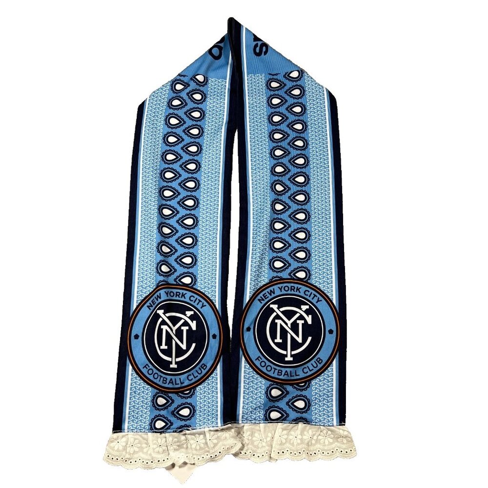 Adidas Unisex One Size Blue Geo New York City Football Club MLS Soccer Scarf NWT